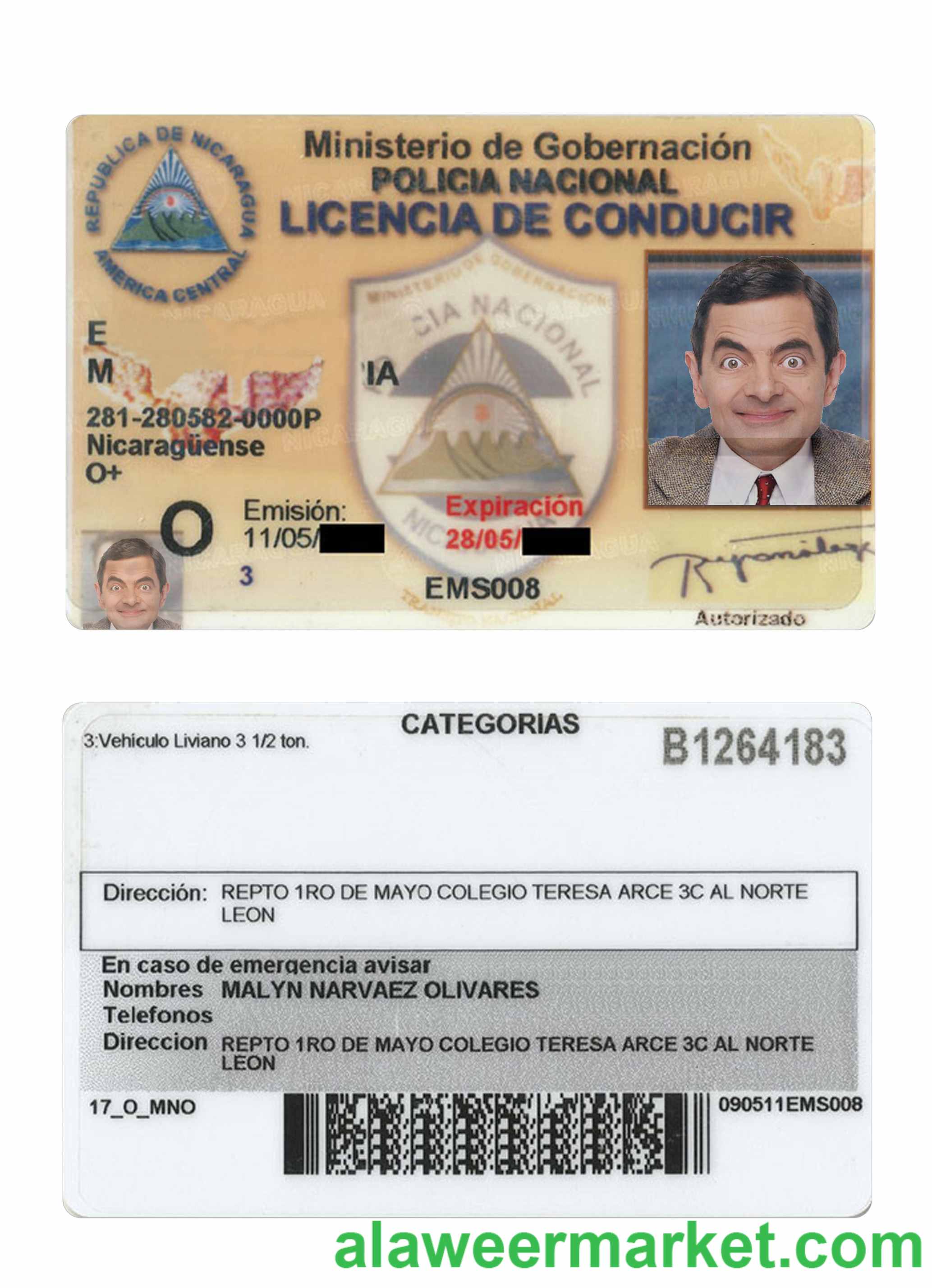 Nicaragua driving license